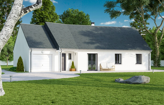 maison plain pied en 3D