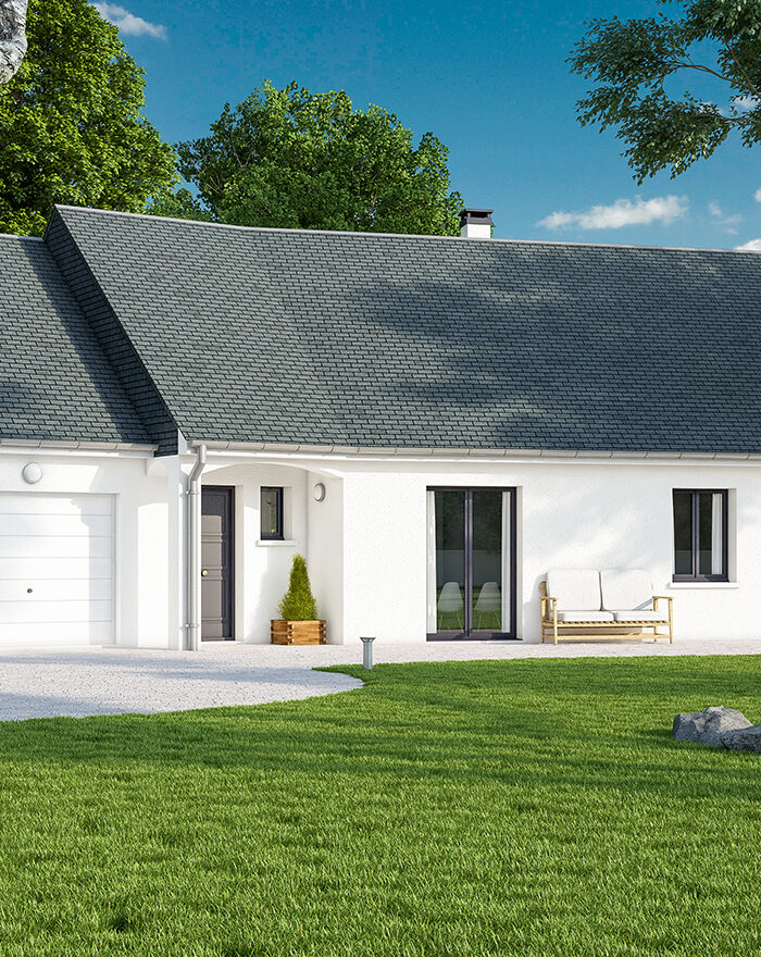 maison plain pied en 3D