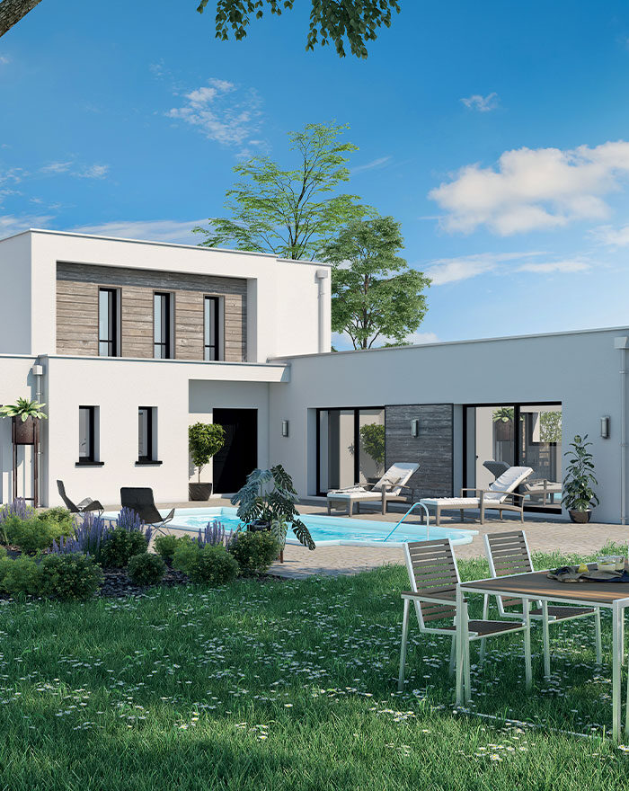 Maison contemporaine en 3D