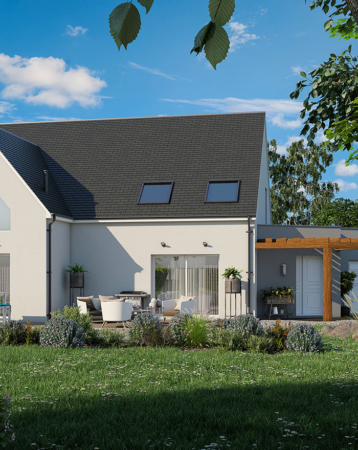 Maison 3D avec jardin et étage