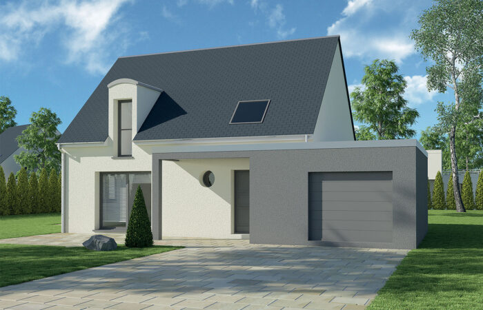 Maison 3D traditionnelle avec garage