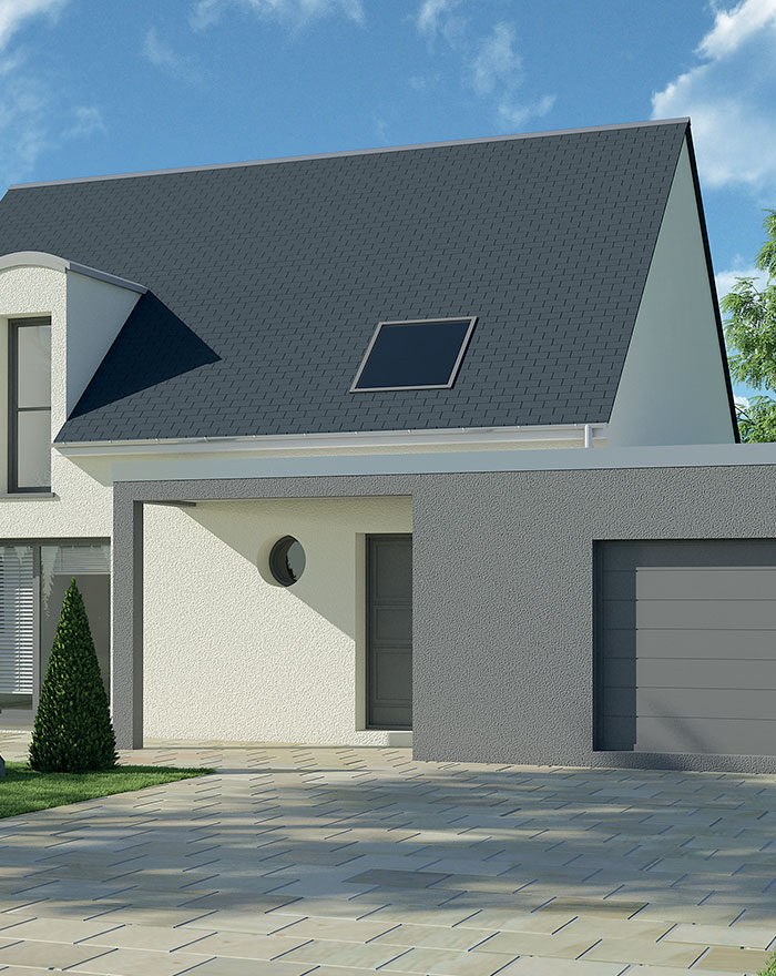 Maison 3D traditionnelle avec garage