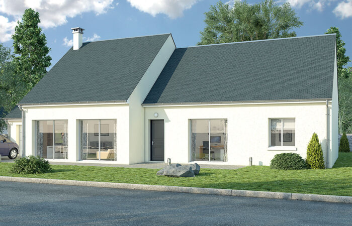 Maison traditionelle en 3D, plain pied