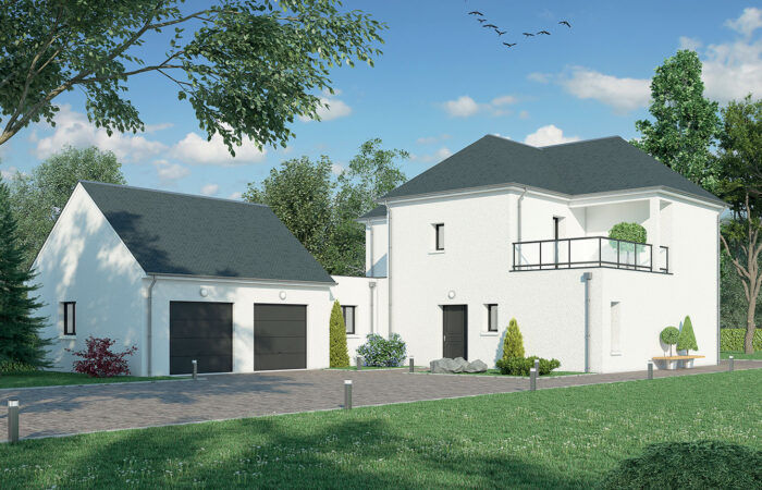 Maison 3D d'une maison traditionnelle