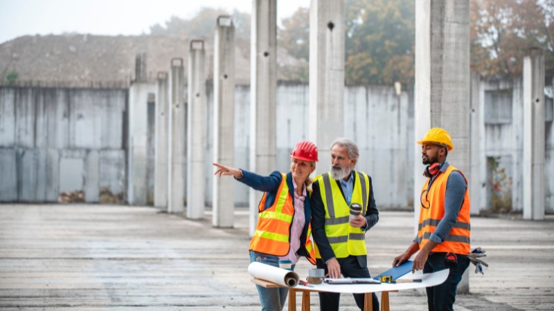 Un constructeur de maison qui coordonne un chantier