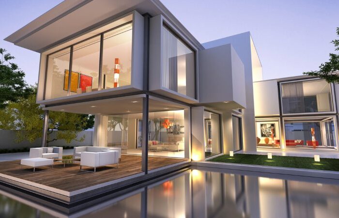 Une maison en cube moderne