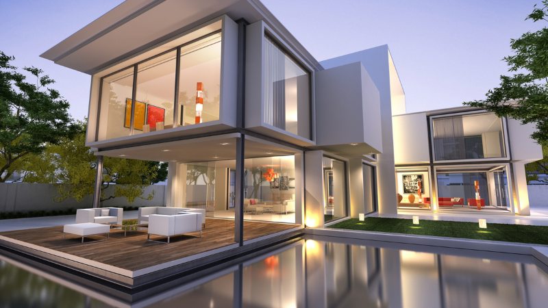 Une maison en cube moderne